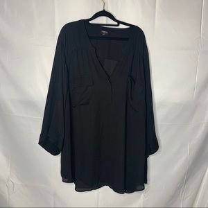 torrid size 6 Harper black blouse v neck EUC plus